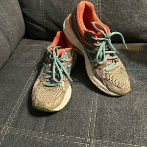 Women's Athletic Shoes - Gray and Teal